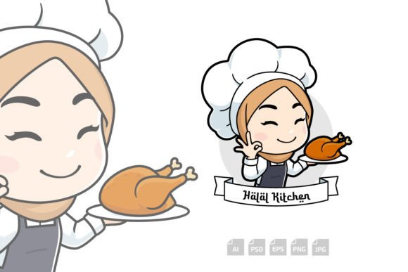 Crafting a Culinary Brand: The Halal Kitchen Chef Logo
