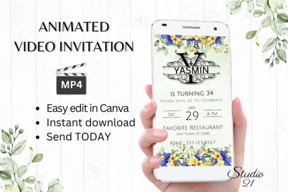 Designing Digital Celebrations with Electronic Invite (Monogram Letter Y)