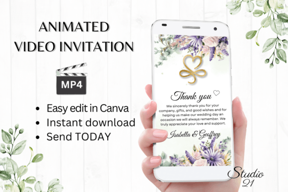 Digital Wedding Thank You W9412TU: Crafting Elegant Gratitude