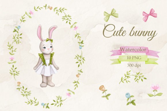 Enchanting Watercolor Bunny Illustrations for Creative Projects