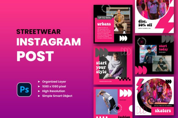 Master Your Feed with a Retro Streetwear Instagram Post Kit