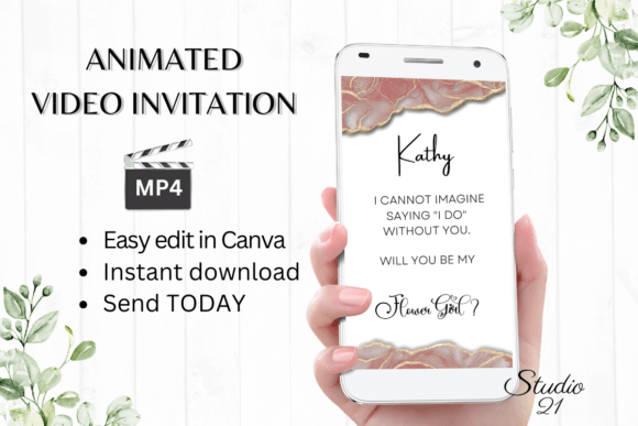 Minimalist Flower Girl Proposal: A Modern Invitation Template