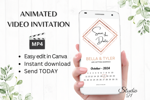 Minimalist Save the Date W2922B: Edit & Send Instantly