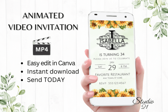 Smartphone Invitation (Monogram I): Elevate Your Digital Event Invites