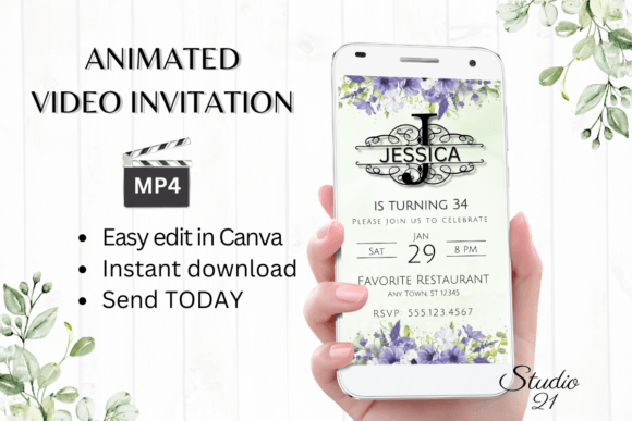 Smartphone Invitation (Monogram J): A Modern Digital Template for Every Occasion